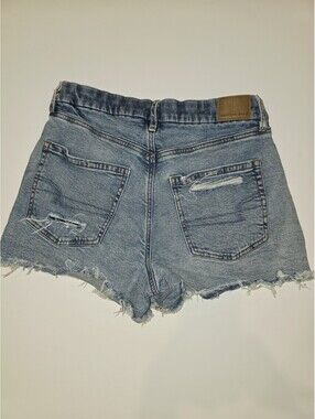American Eagle Womens Curvy Relaxed Shorts Size 4 Blue Denim